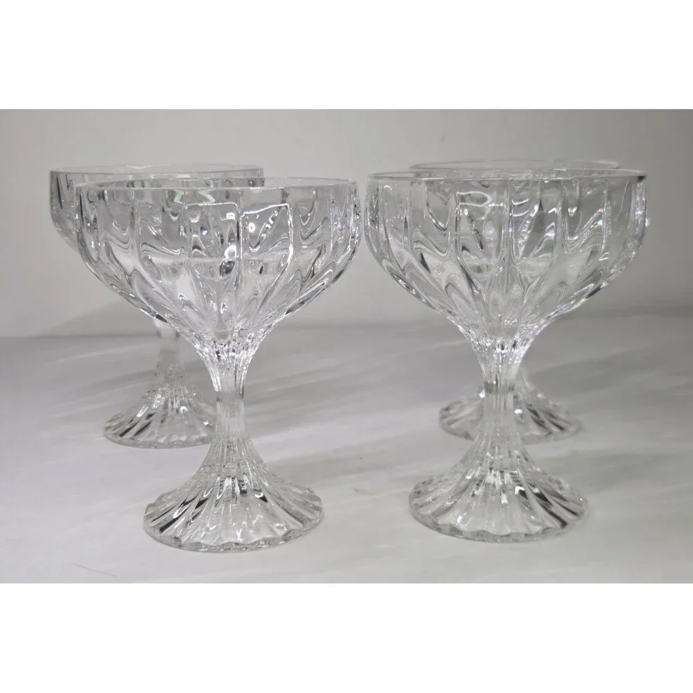 Set Of 4 Mikasa Park Lane Crystal Champagne Tall Sherbet Glasses 5 1/8